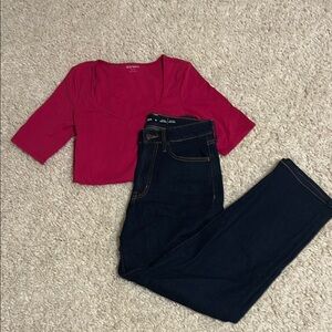 Wide Leg Jeans and Bodysuit Bundle